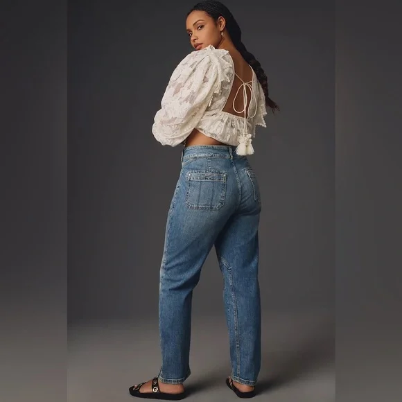 Anthropologie The Wanderer Mid-Rise Relaxed Jeans by Pilcro 27 - Picture 2 of 15